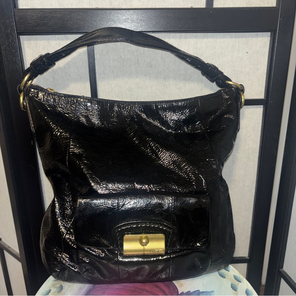 Coach Kristin black Patent Leather Bag Vintage Y2K